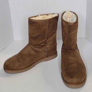 Makalu Ani Womens Short Pull On Faux Suede Winter Boots Faux Fur Lining Size 11M